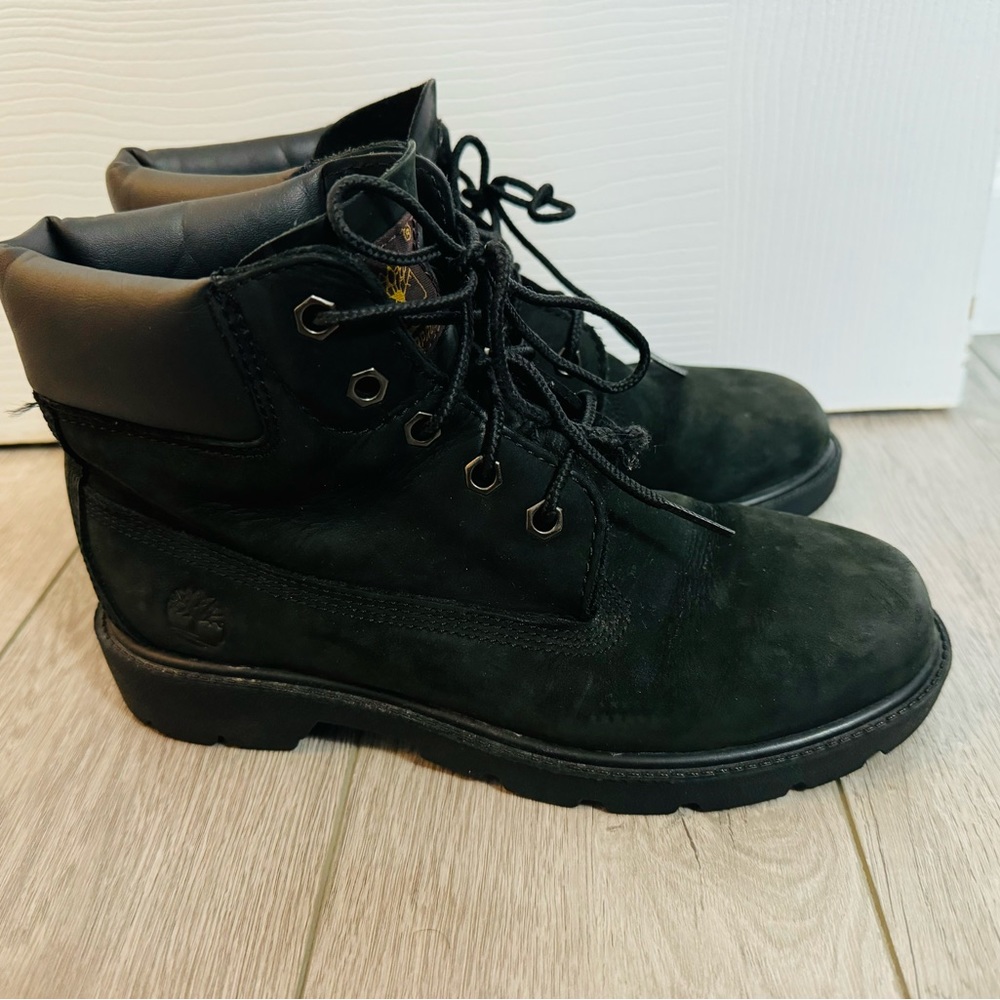 Kids black Timberland boots